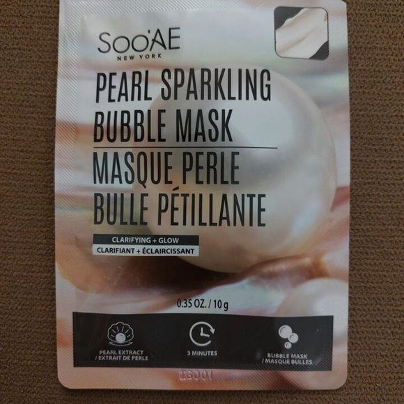 Lot of 4 SooAE New York Facial Masks Tea Charcoal Kiwi Pearl Sparkling Bubble - Picture 8 of 11